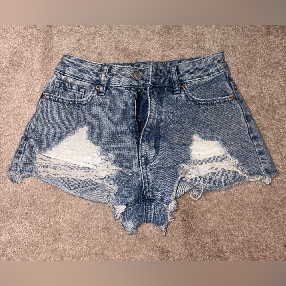 PACSUN Womens High Rise Festival Jean Shorts Size 22 Blue Denim